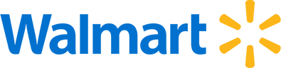 Walmart-logo-96h Logo with blue stylized text reading "Walmart" on a transparent background, featuring a yellow starburst design to the right.
